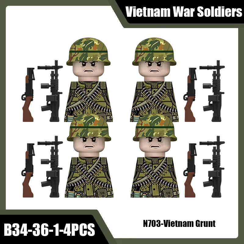 BRICKPANDA Vietnam Militär Armee Bausteine, Soldat Figuren, Zubehör - Bild 2