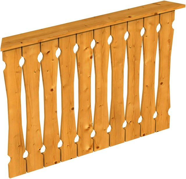 Skan Holz Brüstung Balkonschalung aus Fichte Leimholz, Farbe: eiche hell, B: 120 cm, H: 96 cm - Bild 1