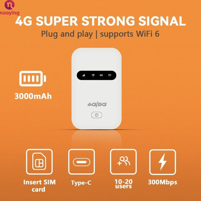 NUOYING M26 Tragbarer 4G WLAN-Router mit 3000mAh Akku, Weiß, SIM-kompatibler kabelloser Hotspot für bis zu 10 Geräte - Bild 1