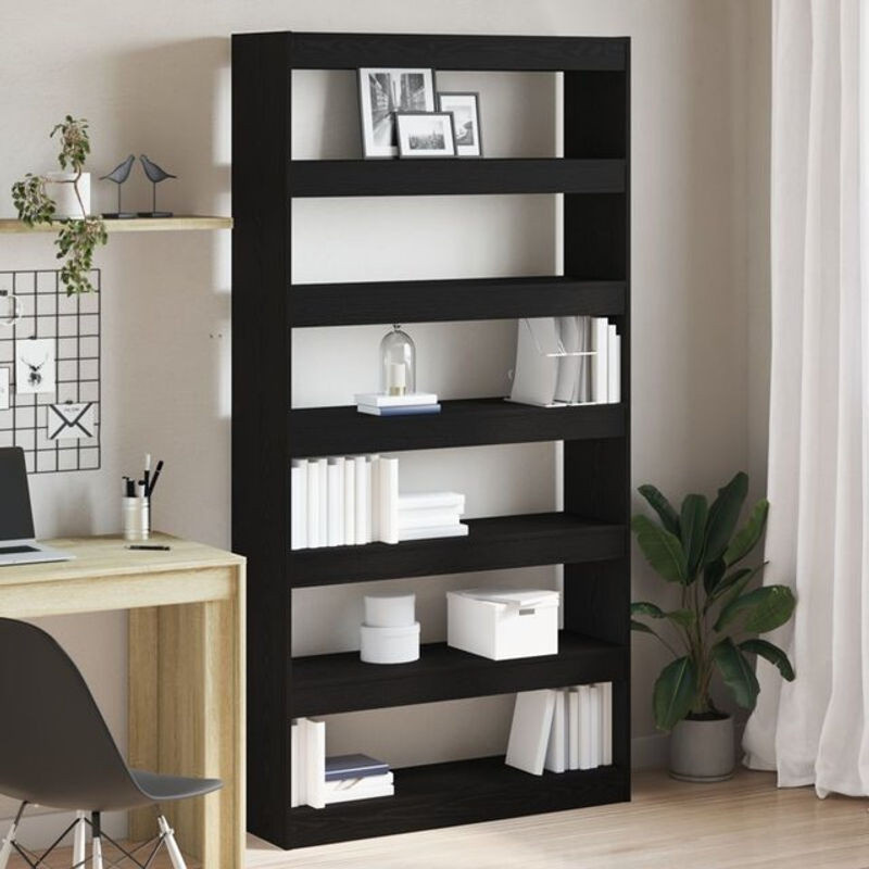 Vidaxl Bücherregal modern in Schwarz aus Holz, B/T/H: 100 x 30 x 198 cm - Bild 1