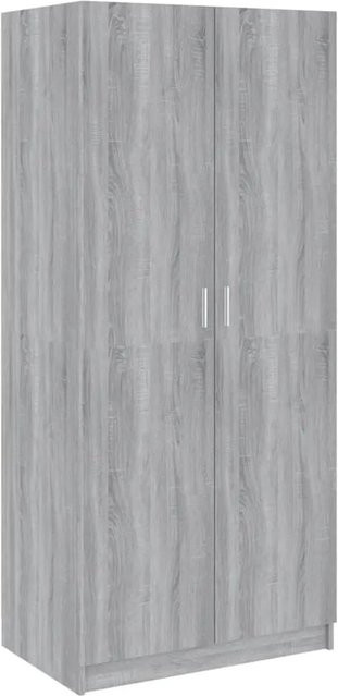 vidaXL Kleiderschrank Sonoma Grau aus Holzwerkstoff mit Scharniertüren, B/T/H: 80 x 52 x 180 cm - Bild 1