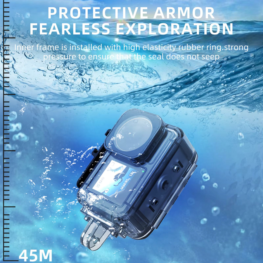 Sheingka Wasserdichtes Unterwasser-Tauchgehäuse für DJI OSMO Action 3, 4 und 5 Pro in Transparent - Bild 4