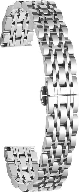 Full Star Uhrenarmband Edelstahl, Faltschließe, 20 mm, Silber, Unisex - Bild 1