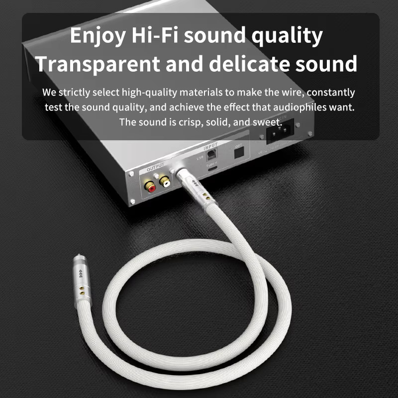 Xangsane Koaxial-Audiokabel aus reinem Silber mit rhodiniertem Platin-Stecker, 75 Ohm, für SPDIF-Digitaldekodierungsverstärker, Farbe: Silber - Bild 6