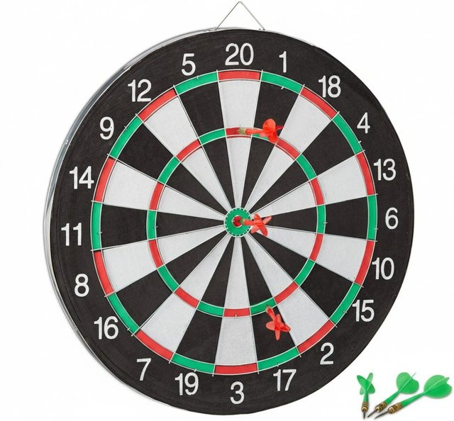 Relaxdays Dartscheibe mit 6 Pfeilen zur Wandmontage - Bild 1