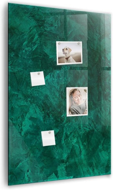 Tulup Glas Magnettafel Smaragdblock in Weiß und Grün, B/H: 60 x 90 cm - Bild 1