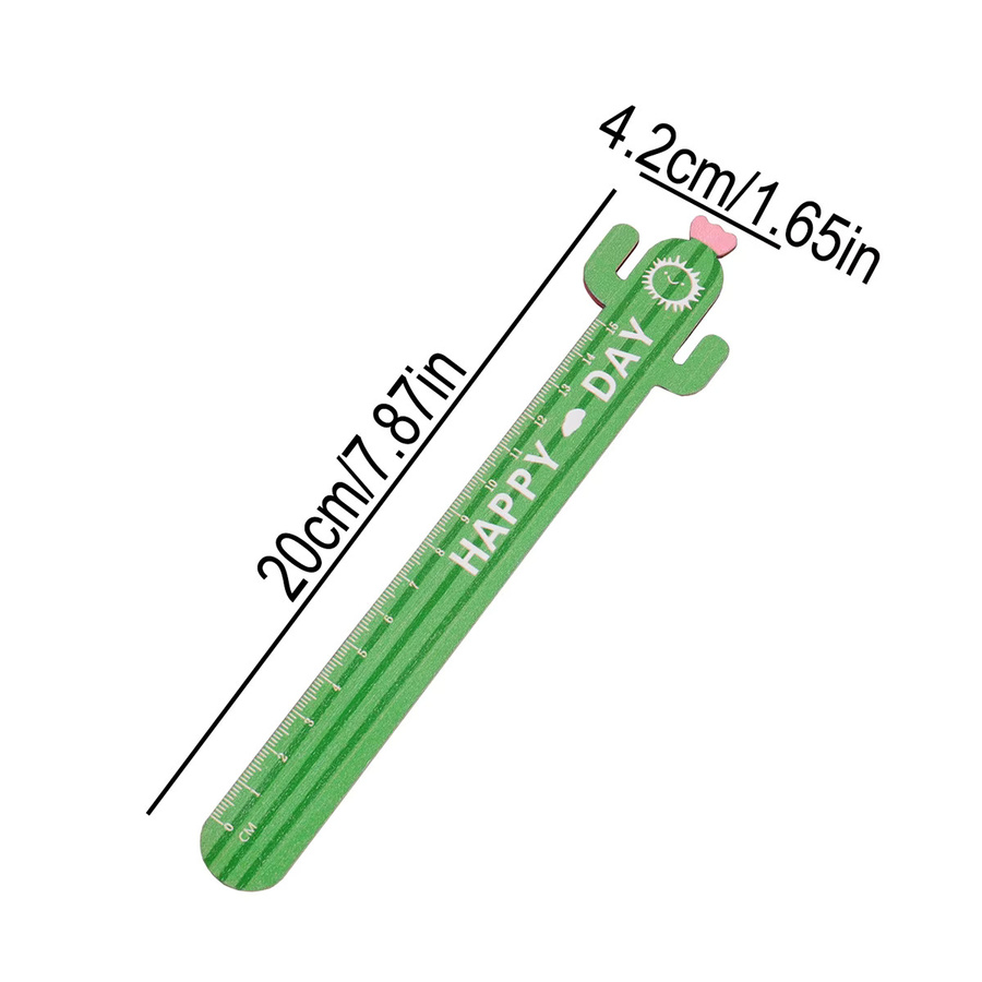 Kaktus-Messlineal in Grün, Länge: 15 cm, ideal für Schule und Studium - Bild 2