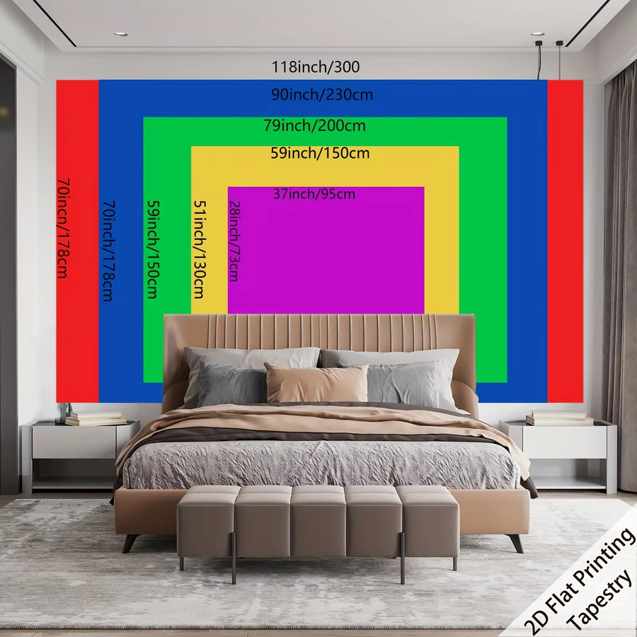 VIKAMA Wandteppich mit Tier-Motiv in Multicolour, fluoreszierender Textil-Wandteppich für Wohnzimmer, Schlafzimmer und Büro, B/H: 60 x 60 cm - Bild 2