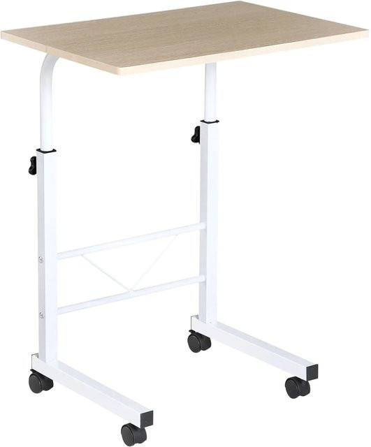HOMCOM Beistelltisch höhenverstellbar in Weiß Ahorn mit Rollen B/T/H: 60 x 40 x 68-78 cm - Bild 1