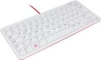 Offizielle Raspberry Pi Tastatur mit QWERTZ-Layout in Weiß und Rot mit USB-A Anschluss - Bild 1