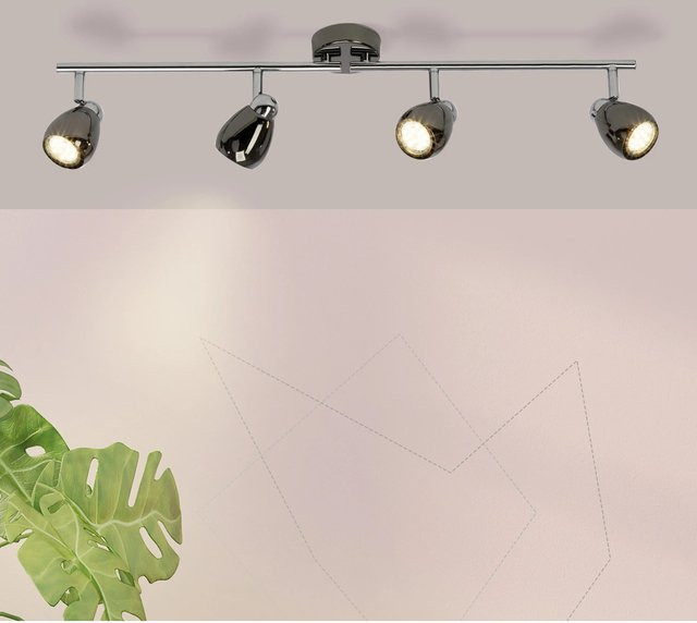 Brilliant Milano LED-Deckenstrahler 4-flammig Chrom und Schwarz mit GU10 Leuchtmitteln - Bild 1