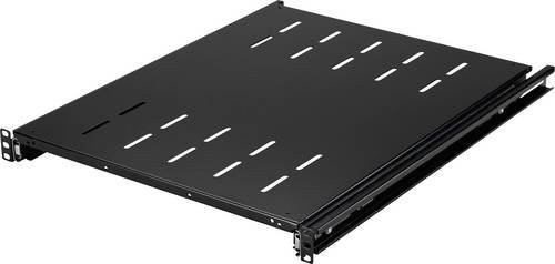 Renkforce RF-7112942 Netzwerkschrank-Geräteboden 19 Zoll, 1 HE, ausziehbar, Schwarz, geeignet für Schranktiefen ab 500 mm - Bild 1
