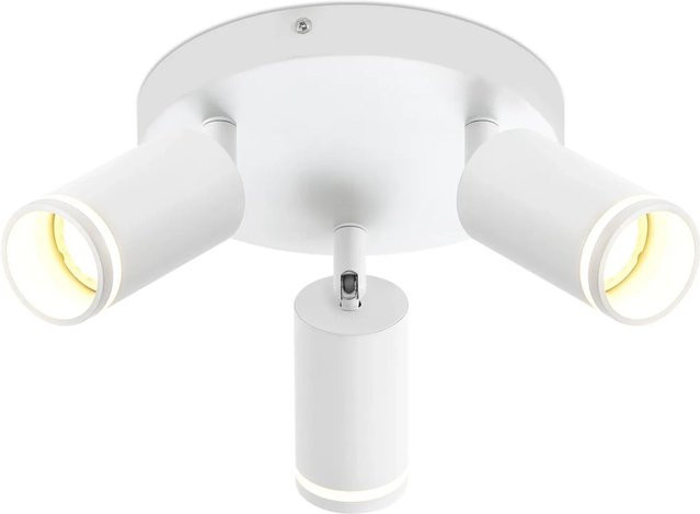 NETTLIFE Deckenstrahler aus Metall in Weiß mit 3x GU10 Fassungen, verstellbar und modern - Bild 1