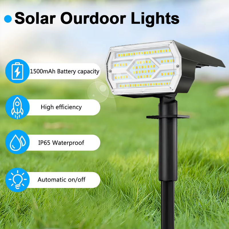 Solarbetriebener LED Außenstrahler mit 108 LEDs, wasserdichte Solar-Flutlichtwandleuchte in Schwarz für Garten und Terrasse - Bild 4