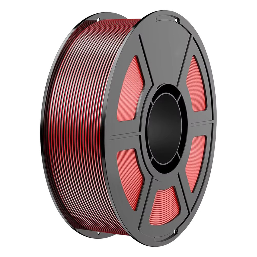 Zweifarbiges PLA Filament 1,75mm für 3D-Drucker in Seide-Optik Schwarz-Rot, Schwarz-Silber, Schwarz-Gold und Schwarz-Lila - Bild 2