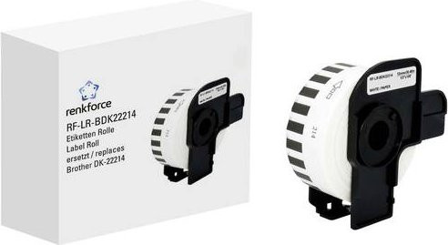 Renkforce Etiketten-Band Weiß kompatibel mit Brother DK-22214, Thermopapier, Breite: 12 mm, Länge: 30,48 m - Bild 1