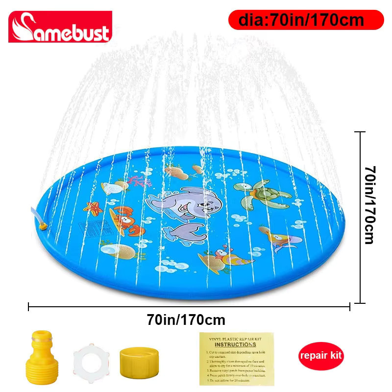 Camebust Aufblasbare PVC-Wasserspritzmatte, Outdoor-Wasserspielzeug - Bild 2