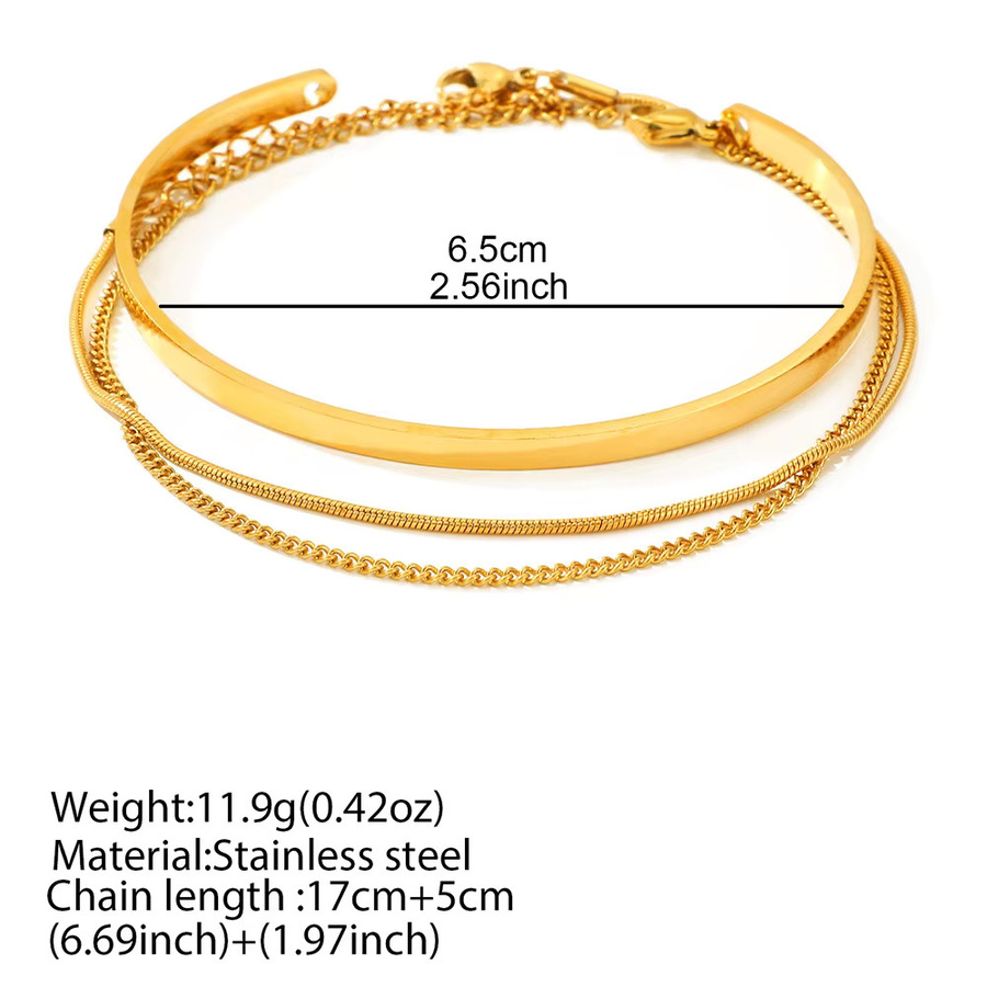 RUIYI Armband-Set, Edelstahl, Silber/14 Karat vergoldet, Herren - Bild 4