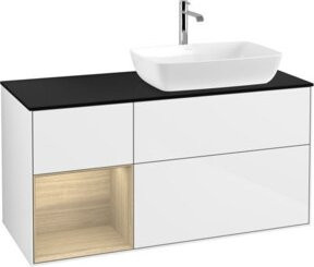 V&B Waschtischunterschrank Finion mit Wandbeleuchtung, Farbe Weiß lackiert, Breite: 120 cm, Tiefe: 50,1 cm, Höhe: 50,1 cm - Bild 1