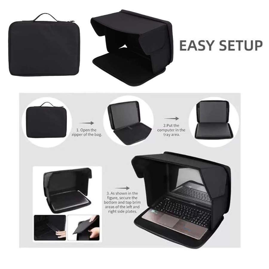 Aibecy Laptop Sonnenschutz und Privatsphären-Abdeckung für 12-14 Zoll in Schwarz - Bild 2