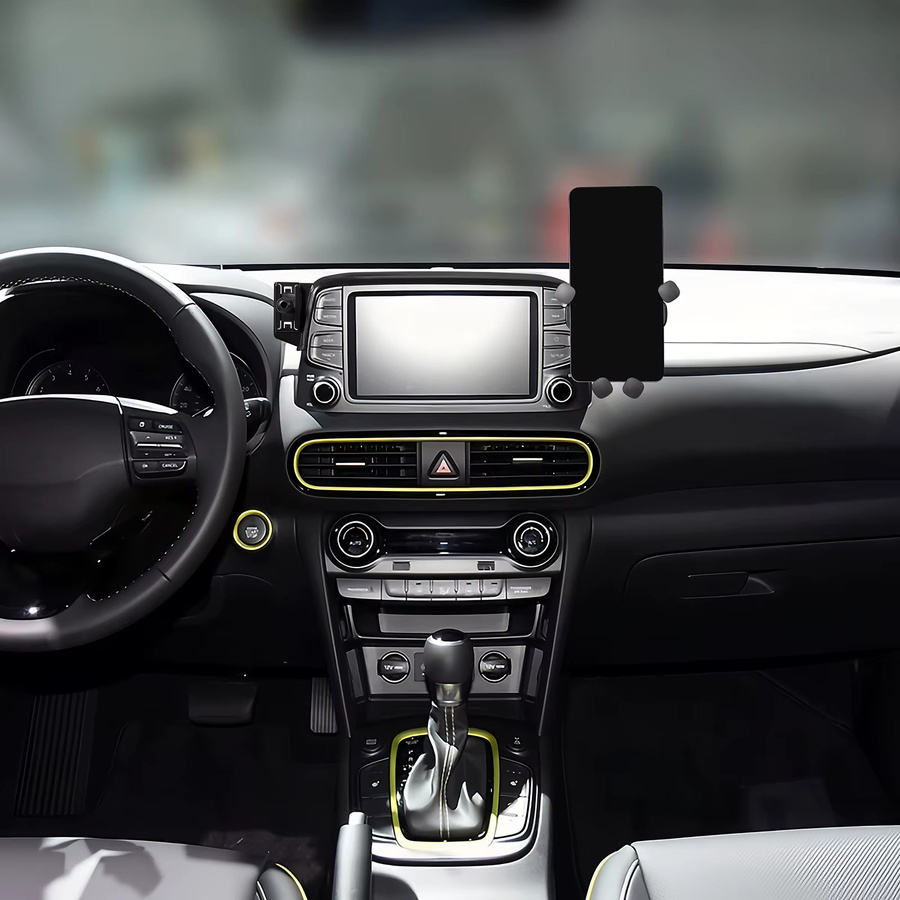 Handyhalterung für Hyundai Kona 2017-2023, GPS-Navigationshalterung für das Smartphone, Farbe: Schwarz - Bild 3