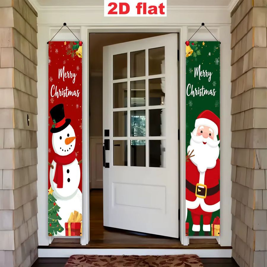 VIKAMA Weihnachtsbanner-Dekoration aus Polyester als Willkommensschild für Innen und Außen, Rechteckig, Breite: 30 cm, Höhe: 30 cm - Bild 4