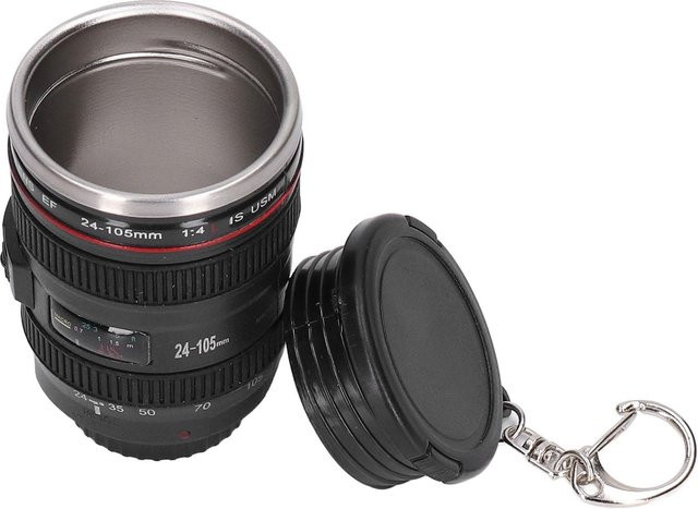 Kameraobjektiv Tasse im Design von EF 24-105mm F 4.0L USM aus Edelstahl, Grau, 100 ml - Bild 1