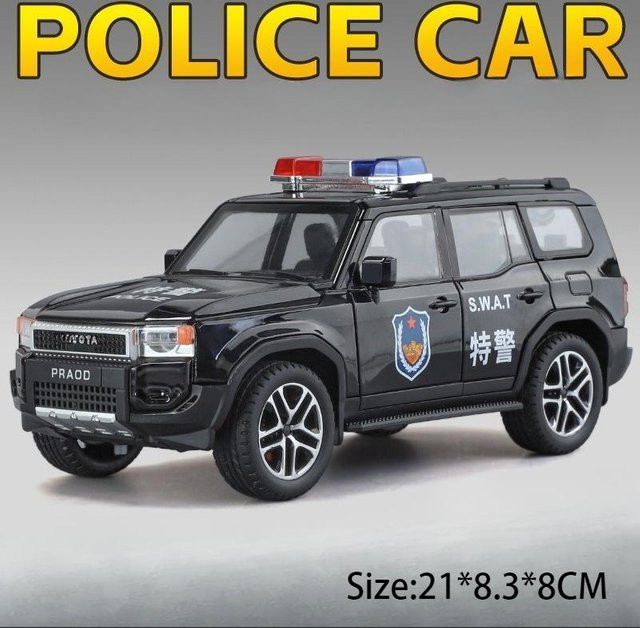 Linyi toy car Model Y Prado Lc250 Polizeiauto, 1:24, mit Licht und Sound, ab 14 Jahren - Bild 1