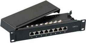 EFB-Elektronik Mini-Patch-Panel 8xRJ45S Cat5e Ethernet LAN, Schwarz, 1HE - Bild 1