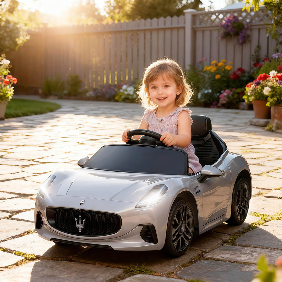 AIYAPLAY Maserati Gran Turismo Folgore Kinder-Elektroauto Grau ab 3 Jahre - Bild 2