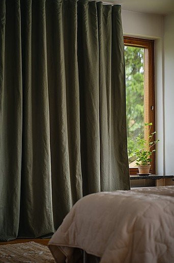 Melanie Verdunkelungsvorhang aus Leinen in Grün, extra breit, Höhe: 270 cm - Bild 1