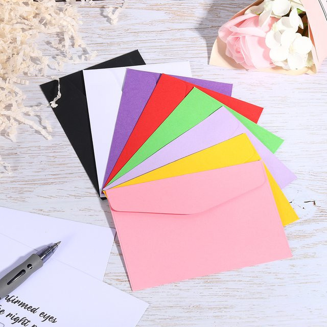 24 Stück Mini-Umschläge aus Papier in Rot für kleine Geschenkkarten und Visitenkarten zur Hochzeit - Bild 1
