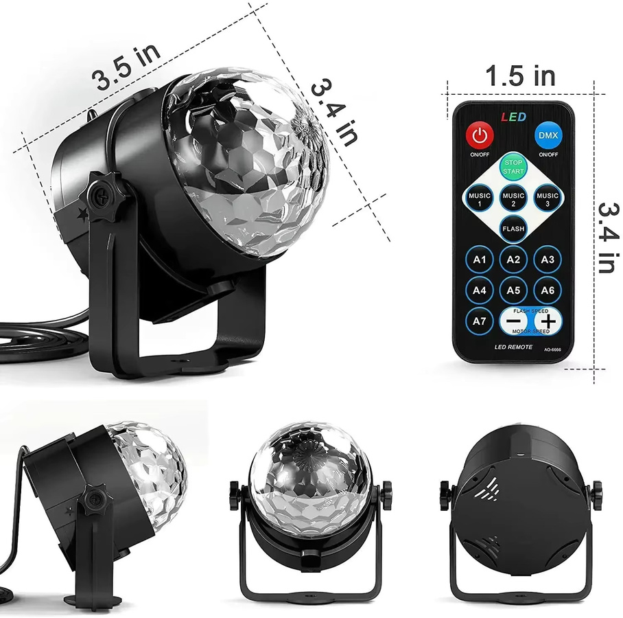 Heinast RGB LED Kristall Magic Ball Effektlampe in Multicolour für Party und Disco - Bild 4