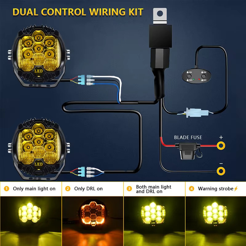 QIDEWIN LED Sport-Arbeitsleuchten Zusatzbeleuchtung für Lada Offroad 4X4 und Jeep in Weiß - Bild 5