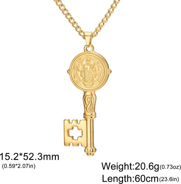 YULIN Anhänger Halskette Edelstahl, Gold, 60cm, Unisex - Bild 1