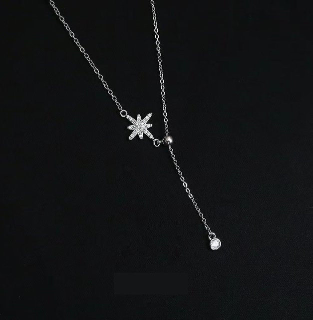 Halskette Stern, 925 Silber, Unisex - Bild 1