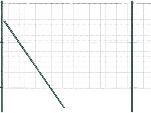 vidaXL Zaun mit Pfosten aus Stahl in Grün, Höhe: 150 cm, Länge: 10 m - Bild 1