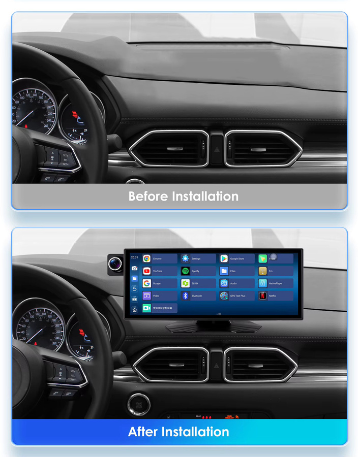 OSSURET Intelligentes 11,4 Zoll Auto Touchscreen Tablet mit GPS, Wireless CarPlay und Android Auto, Universal Radio für 12V-24V - Bild 2