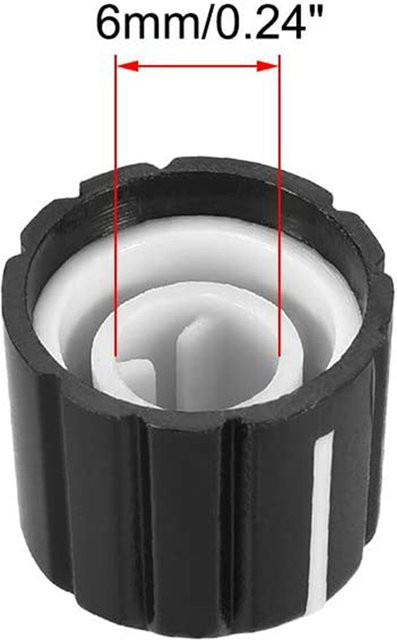 ONGE 20 Stück Potentiometer-Bedienknöpfe für E-Gitarre, Lautstärkeregler, Schwarz, D-Typ, 6 mm - Bild 1