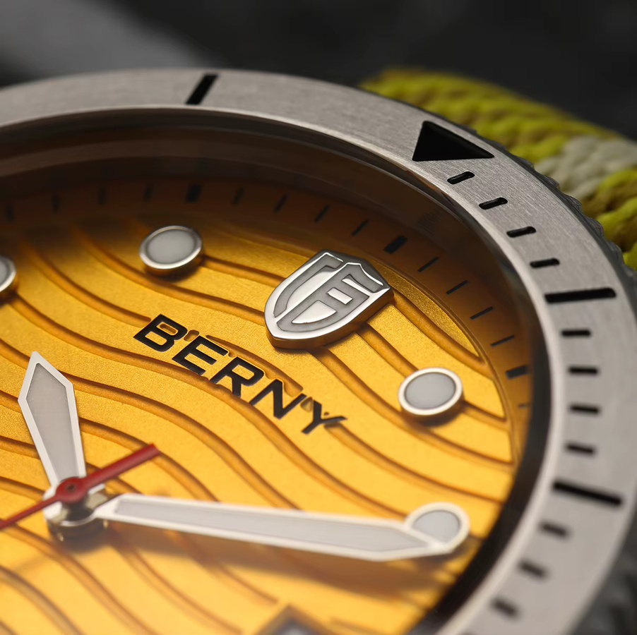 BERNY Automatische Taucheruhr, Edelstahl, Textil/NATO, 20 ATM, Herren - Bild 3