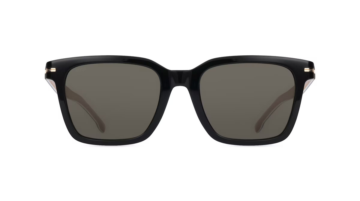 Hugo Boss 1540/F/SK Sonnenbrille, Vollrand, Quadratisch, Acetat, Herren, schwarz, grau - Bild 1