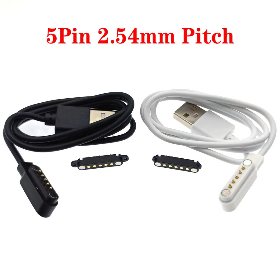 HBXINTAO Magnetischer PogoPin Stecker Satz Männlich Weiblich in Schwarz für DC-Ladeverbindungen (2pin, 4pin, 5pin) - Bild 1