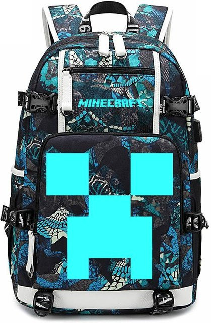 3-teiliges Schulrucksack-Set in Blau aus Oxford-Stoff mit Schultasche, Schultergurt und Federmäppchen, H x B x T: 48 x 32 x 15 cm - Bild 1