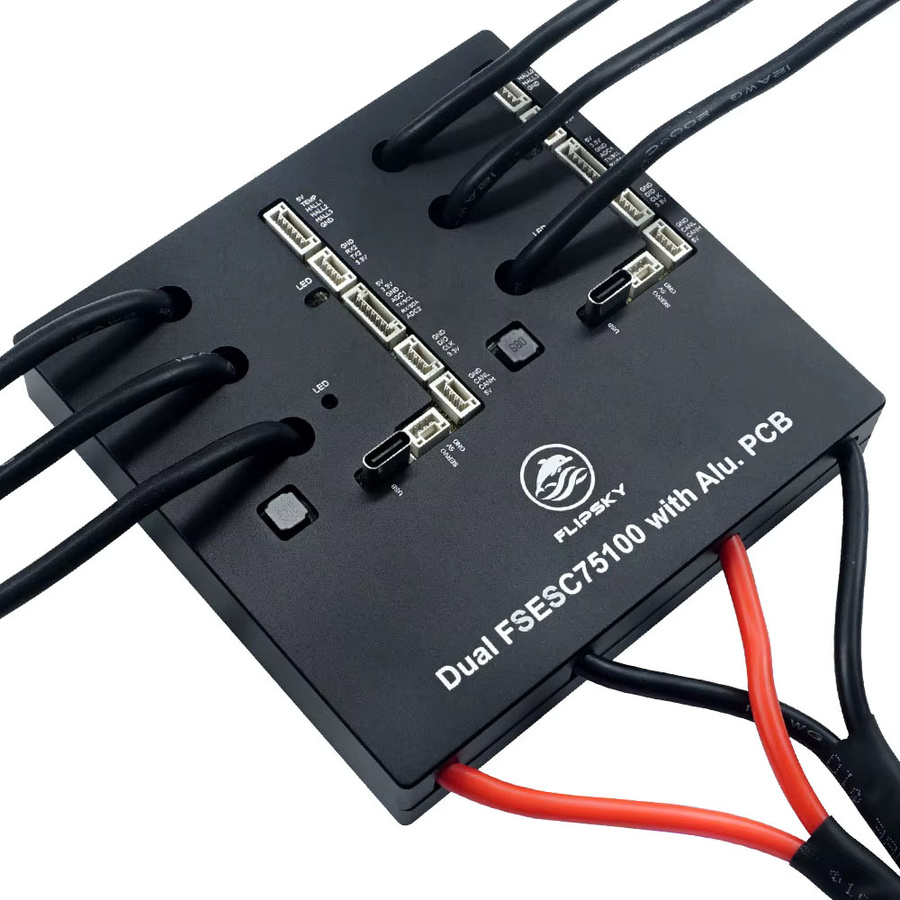 Flipsky Dual 75100 VESC Geschwindigkeitsregler mit Aluminium-PCB für Elektro-Skateboards, Elektroroller und E-Bikes in Schwarz - Bild 3
