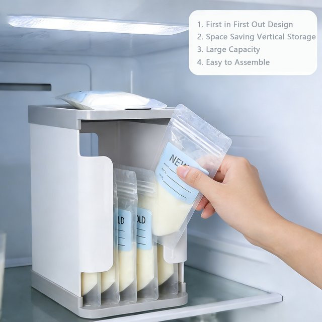 everso Muttermilch-Gefrierorganizer in Weiß mit 1700 ml Fassungsvermögen für die FIFO-Aufbewahrung - Bild 1