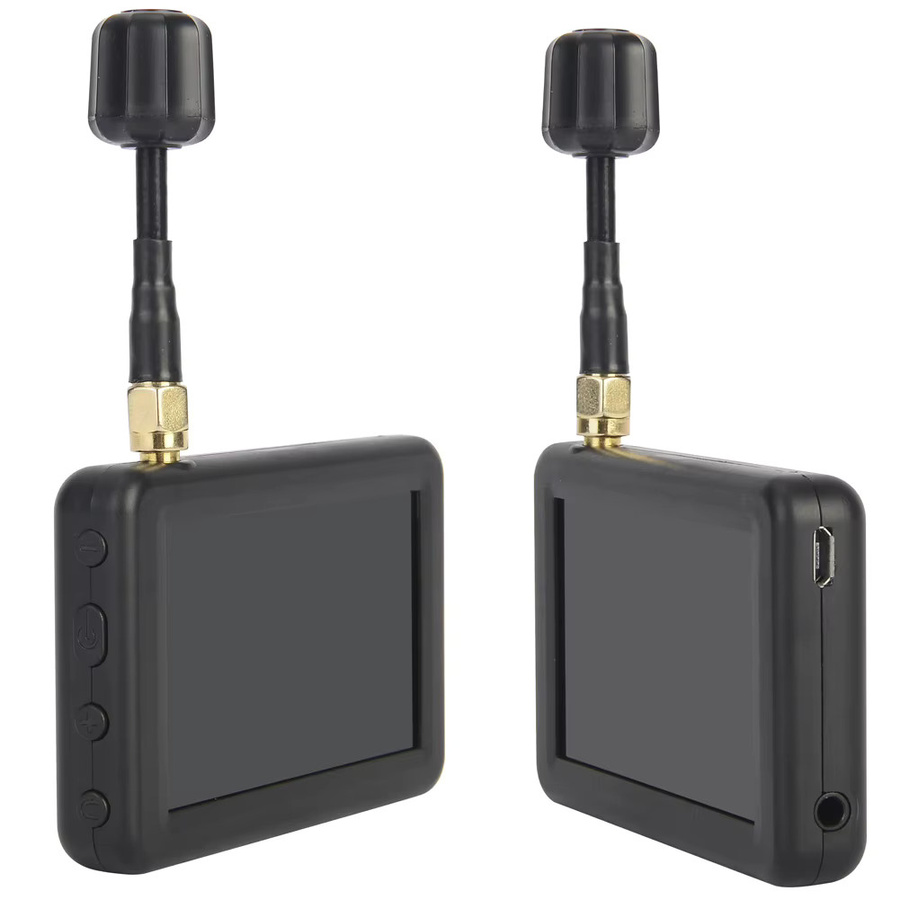 U-Angel-1988 FPV Monitor 3 Zoll LCD mit 480x320 Auflösung, 5,8G 40CH Auto Suche und eingebautem Akku in Schwarz für RC Multicopter und FPV Drohnen - Bild 2