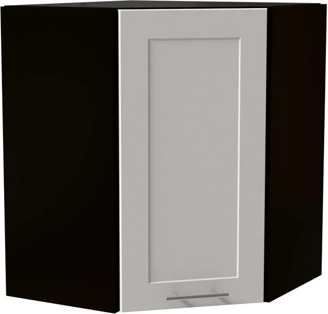 Feldmann-Wohnen Eckhängeschrank Oslo Küchenschrank in Schwarz und Weiß Matt, B/T/H: 60 x 60 x 72 cm - Bild 1