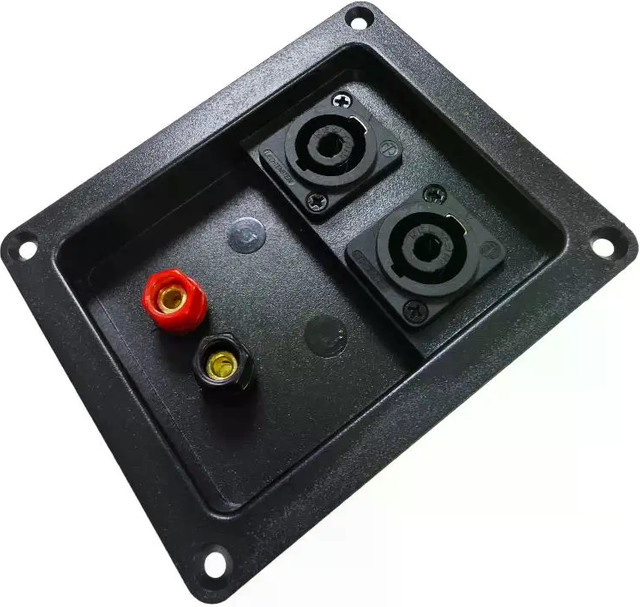 Audio Lautsprecher Junction Box mit 4 oder 6 Löchern und XLR Buchse sowie Stecker in Rot und Schwarz - Bild 1