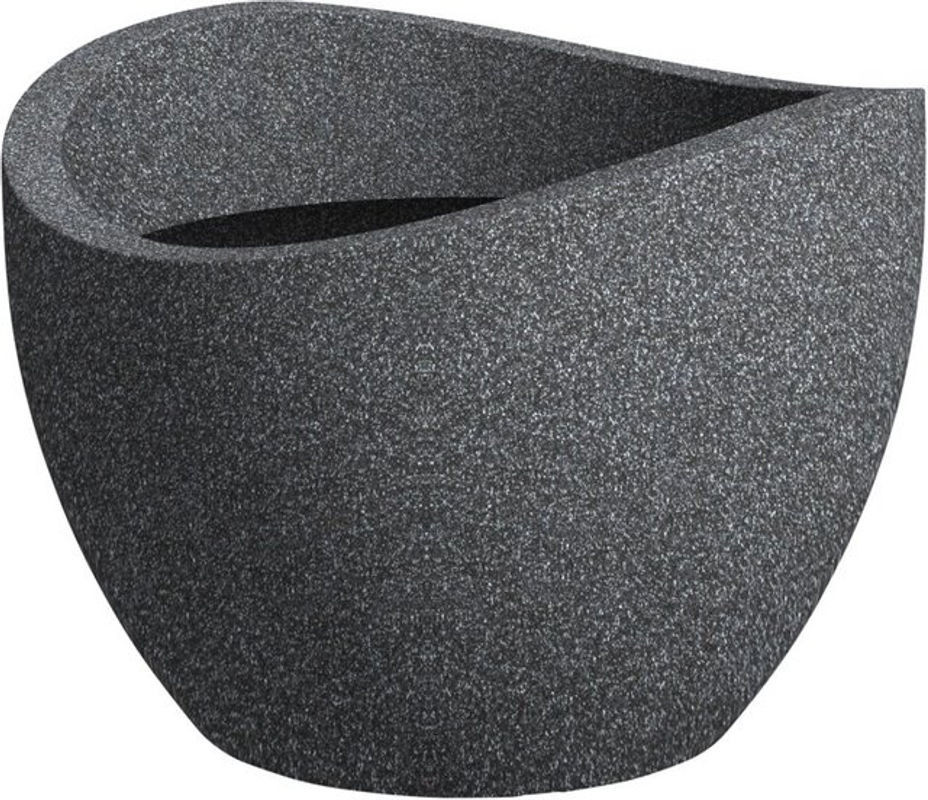 Scheurich Wave Globe Serie Blumentopf aus Kunststoff in Schwarz Anthrazit Durchmesser: 50 cm - Bild 1
