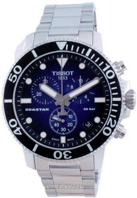 Tissot Chronograph Seastar 1000, Quarz, Edelstahl, Blau, 46 mm, Herren - Bild 1